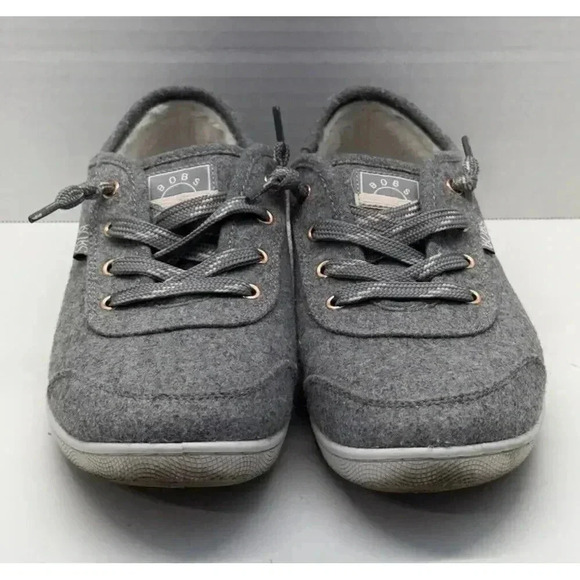Bob's‎ Skecher's Women's Sz 8.5 Memory Foam Gray Camp Cuddle Tennis Shoes - Picture 2 of 10